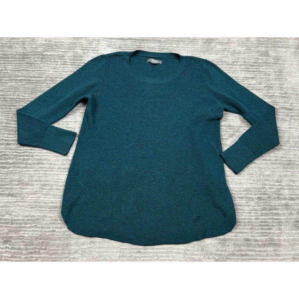 Natural Reflections Sweater Womens Large Green Long Sleeve Polyester Blend